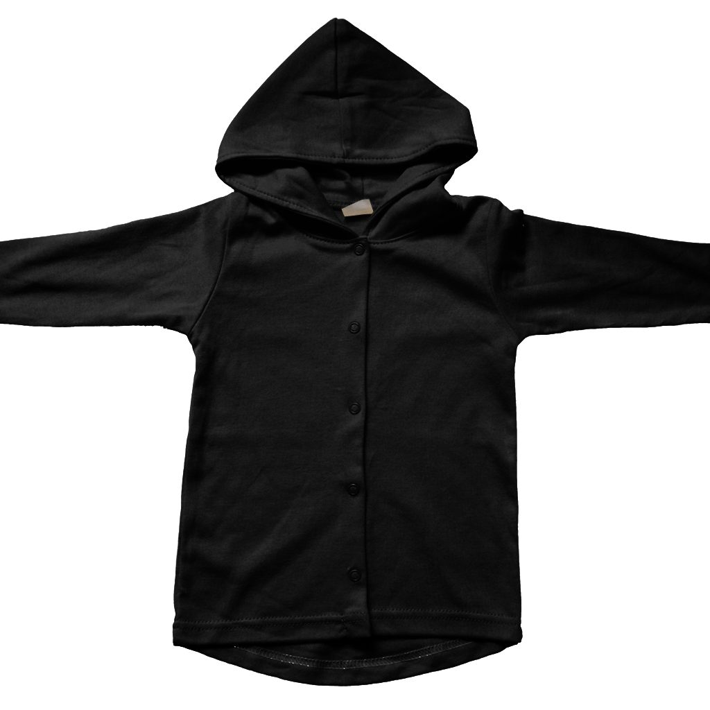 rekenmachine voorbeeld Productiecentrum Baby vest zwart oversized met hoodie - Little & Loved