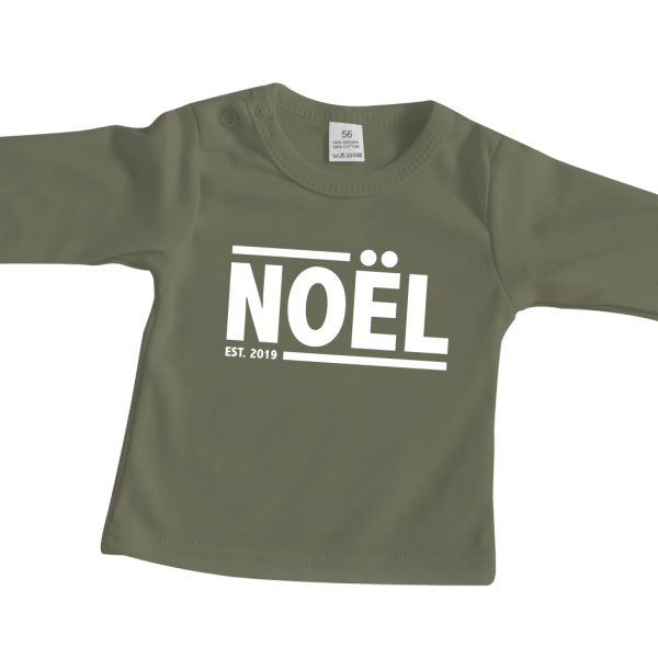 Baby shirt met naam Noel