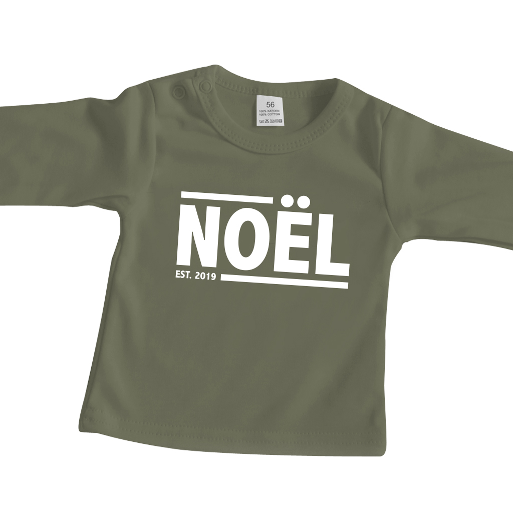 Baby shirt met bedrukt "Noel" - Little &