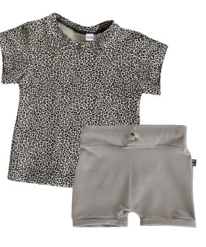 leopard baby outfit sand