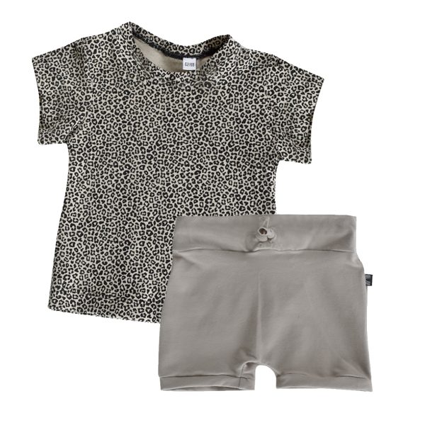 leopard baby outfit sand