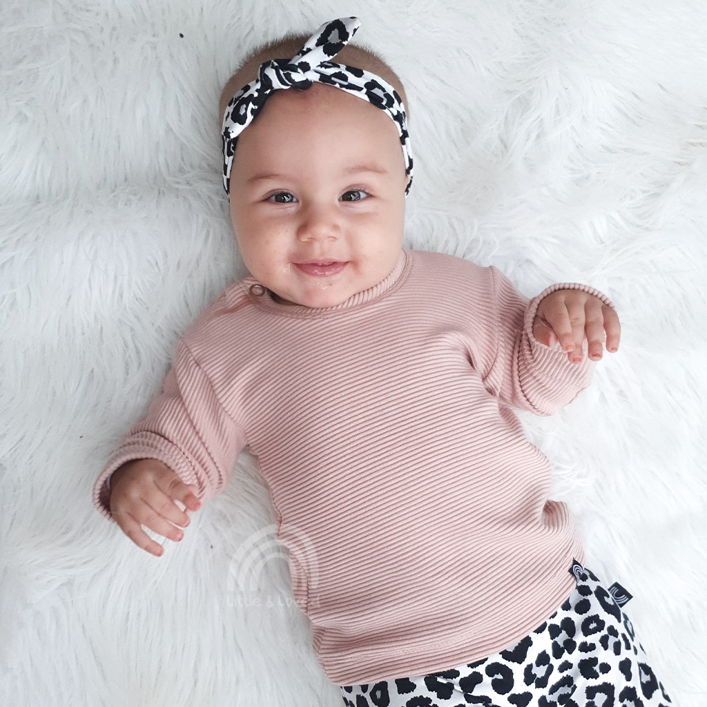 Agnes Gray Gedeeltelijk taxi Baby haarbandje leopard zwart wit - Little & Loved