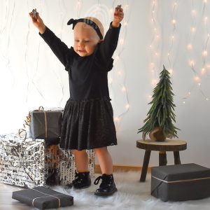 donderdag Advertentie vijver Kerstjurkje baby met glitters zwart - Little & Loved | Baby Feestkleding