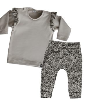 ruffle baby outfit panter sand