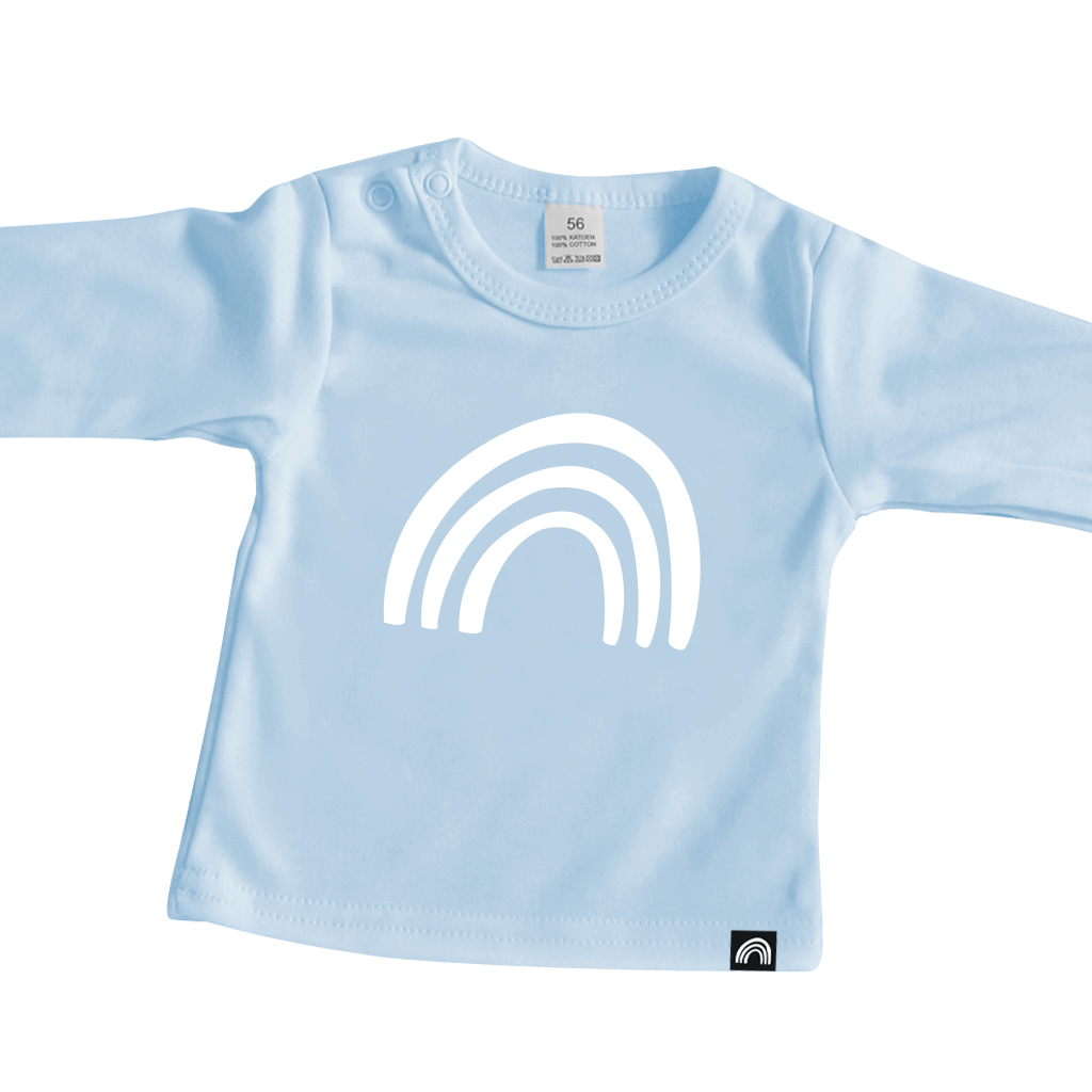 Decoratief Aan Diversiteit Rainbow shirt baby blauw - Little & Loved | Babykleding online bestellen